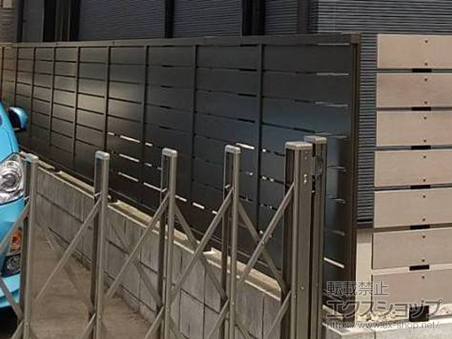 東京都八王子市ののフェンス・柵 フェンスAB YS3型 横スリット3 フリーポールタイプ 施工例