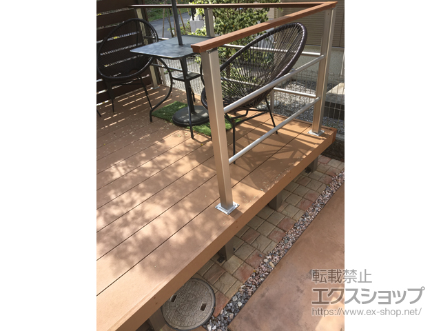 東京都八王子市ののウッドデッキ リウッドデッキ 200＋ルシアスデッキフェンスB03型 施工例