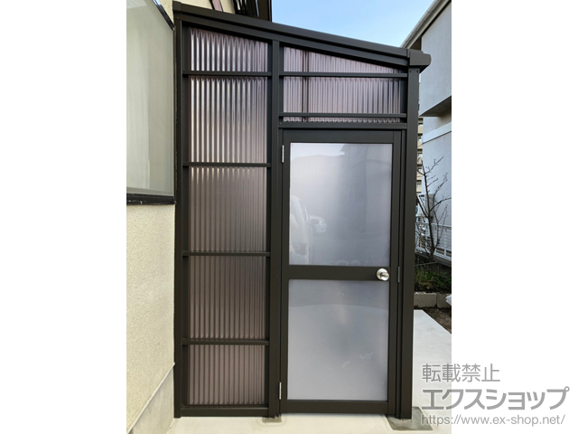 鳥取県米子市ののストックヤード スピーネストックヤードF型 波板タイプ ヤード仕様 積雪50cm対応 施工例