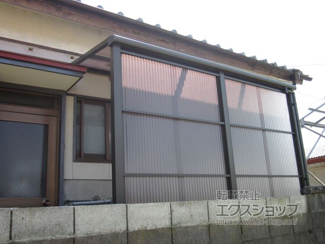 宮崎県宮崎市ののストックヤード スピーネストックヤードF型 波板タイプ スクリーン仕様 積雪〜20cm対応 施工例