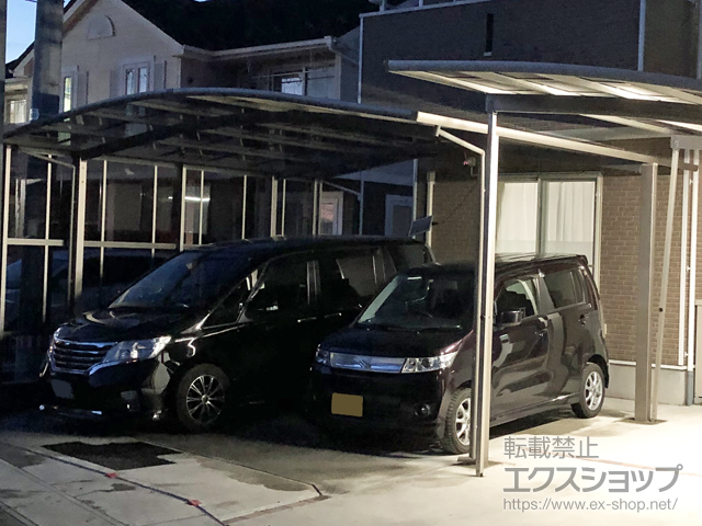 宮城県名取市ののカーポート ネスカR (ラウンドスタイル) ワイド 積雪〜20cm対応 施工例