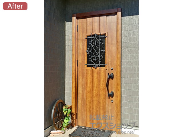 千葉県千葉市のLIXIL リクシル（トステム）の玄関ドア リシェント玄関ドア3 断熱K4仕様 手動 片開き仕様(ランマ無)L D41型 施工例