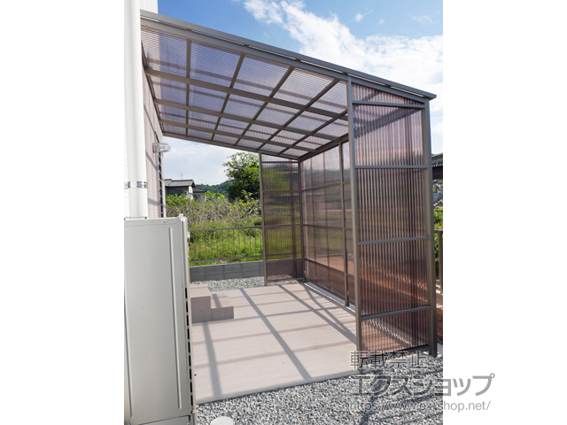 広島県尾道市ののストックヤード オイトック 波板囲い 両袖タイプ 単体 積雪〜20ｃｍ対応 施工例