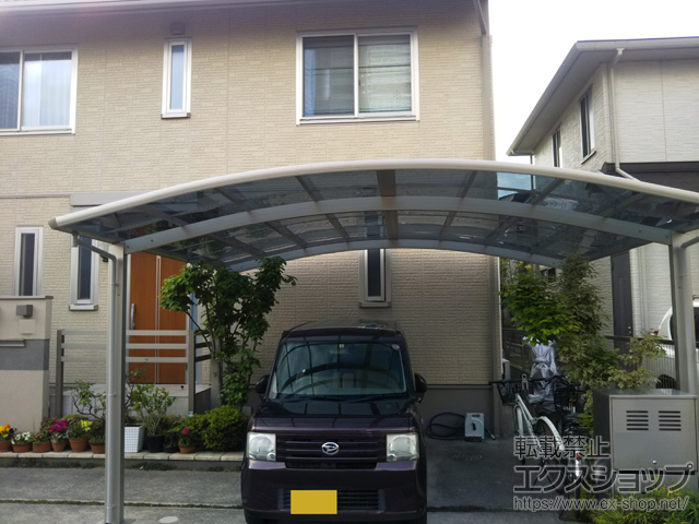 兵庫県芦屋市ののカーポート、フェンス・柵 プレシオスポート ワイド 積雪〜20cm対応 施工例