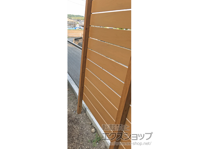熊本県熊本市ののフェンス・柵 モクプラボード 平板10×140 12段 隙間10mm 施工例