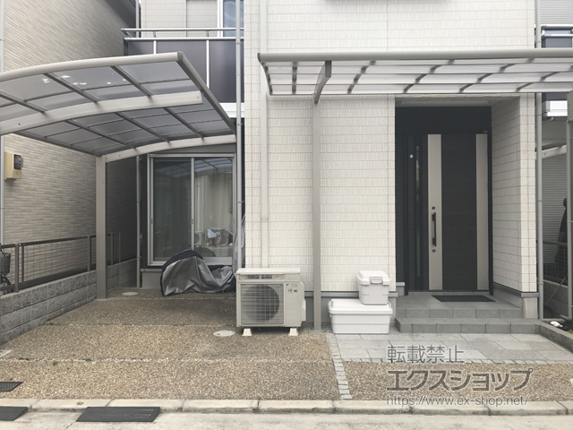 大阪府枚方市ののカーポート レイナポートREグラン 前下がり 積雪〜20cm対応 施工例