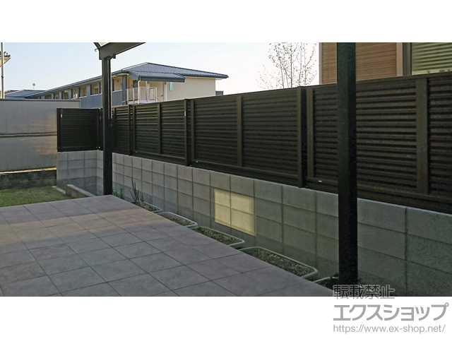 京都府京都市ののフェンス・柵 ミエーネフェンス 目隠しルーバータイプ 自由柱施工 施工例