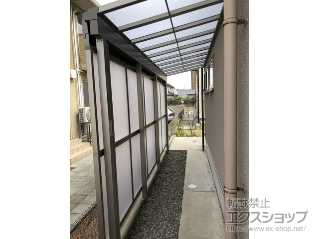 石川県野々市市ののテラス屋根 スピーネ F型 3000 テラスタイプ 連棟 積雪〜100cm対応 施工例