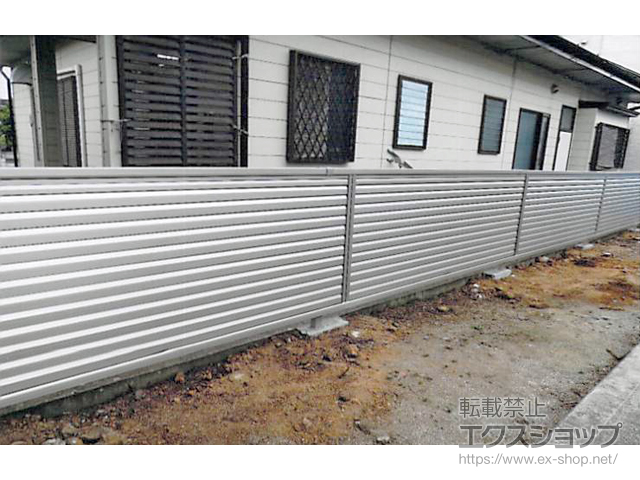 福島県福島市ののフェンス・柵 ミエーネフェンス 目隠しルーバータイプ 自由柱施工 施工例