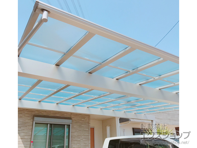 埼玉県川越市ののカーポート エフルージュ ツイン 積雪〜20cm対応  ※梁延長仕様（梁2本/8ｍ以下） 施工例