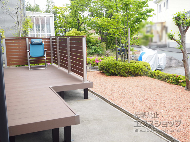静岡県浜松市ののウッドデッキ リウッドデッキ 200＋ルシアスデッキフェンスA01型＜横板格子タイプ＞ 施工例