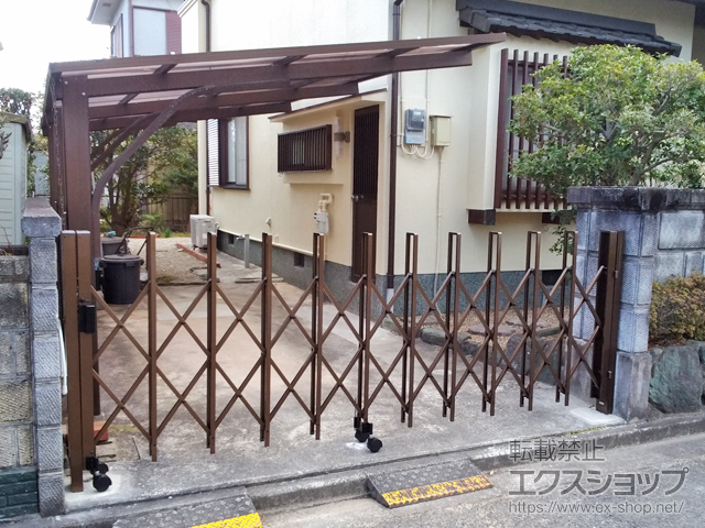 奈良県奈良市ののカーゲート トリップゲート RA型(錠無し) ノンレール 片開き 33S 施工例