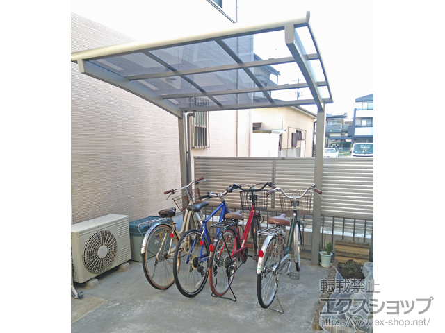愛知県海部郡蟹江町ののサイクルポート・駐輪場 ネスカRミニ (ラウンドスタイル) 積雪〜20cm対応 施工例