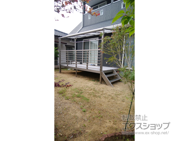 長崎県大村市ののテラス屋根 サニージュF型 オープン納まり 積雪20cm対応 施工例