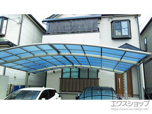 大阪府泉南郡熊取町ののカーポート ネスカR (ラウンドスタイル) ワイド 積雪〜20cm対応 施工例