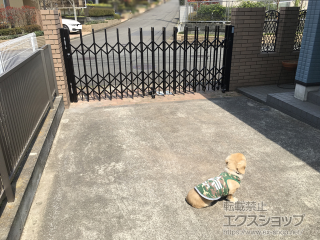 神奈川県横浜市ののカーゲート アルシャインII PG型R(ペットガード) Aタイプ ノンレール 片開き 310S 施工例