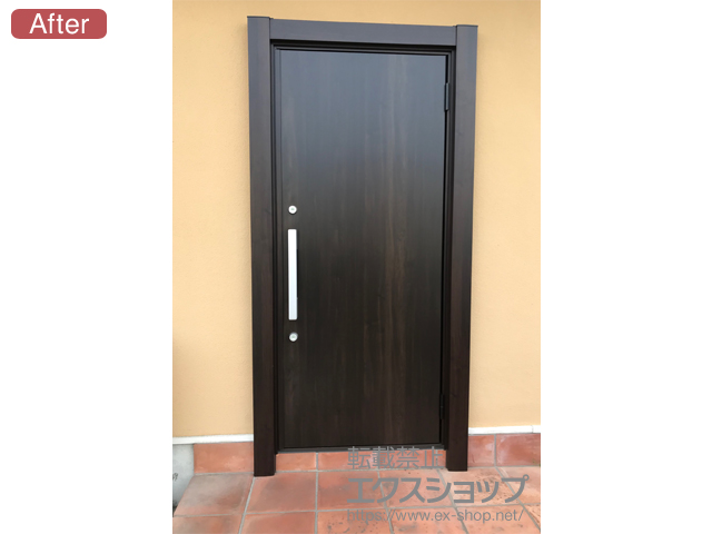 神奈川県藤沢市のの玄関ドア リシェント玄関ドア3 断熱K4仕様 手動 片開き仕様(ランマ無)R M17型 施工例