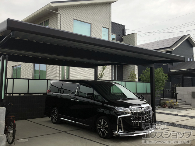 埼玉県入間郡毛呂山町ののカーポート レオンポートneo 2台用 角柱4本柱 積雪〜50cm対応 施工例