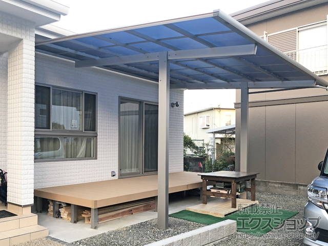 佐賀県鳥栖市ののカーポート エフルージュ プラス マテリアルカラー　積雪〜20cm対応 施工例
