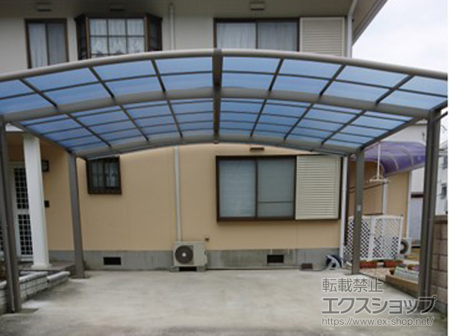 愛媛県今治市ののカーポート ネスカR (ラウンドスタイル) ワイド 積雪〜20cm対応 施工例