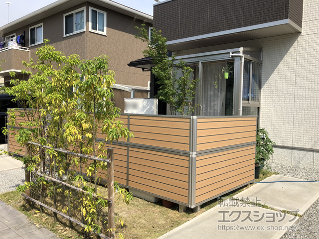 静岡県掛川市のの門扉 シンプレオ門扉1型 横格子 片開き 門柱使用 施工例