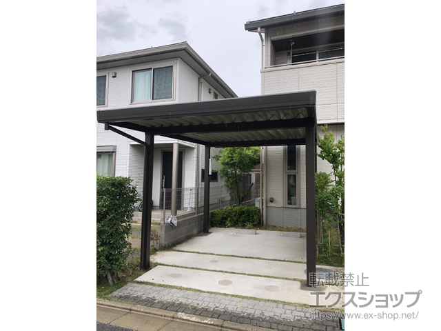 和歌山県和歌山市のLIXIL リクシル（トステム）のカーポート テリオスポートIII 1500 角柱4本柱 積雪〜50cm対応 施工例