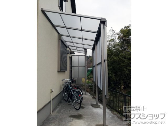 愛知県新城市ののテラス屋根 スピーネ F型 テラスタイプ 単体 積雪〜20cm対応 *前枠側出幅違い納まり 施工例