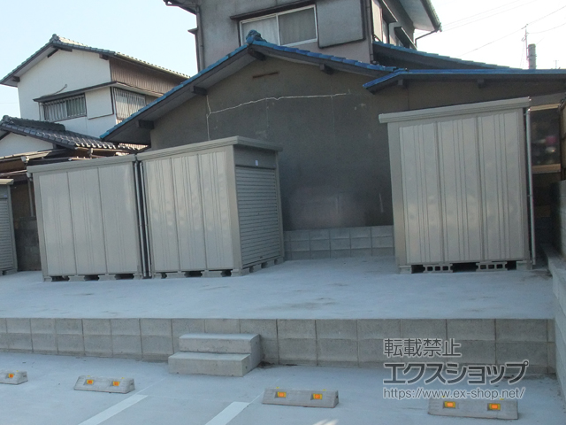 福岡県遠賀郡水巻町のの物置・屋外倉庫 Mr.ストックマンダンディ (シャッター扉) 多雪型 2532×1738×2110（NDE-S2517） NDE-S2517-W 施工例