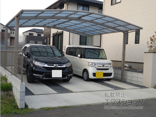 千葉県成田市ののカーポート ネスカR (ラウンドスタイル) ワイド 積雪〜20cm対応 施工例