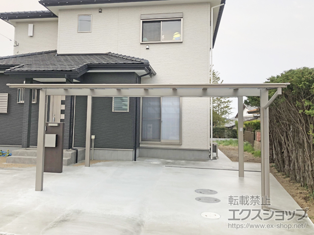 千葉県長生郡白子町ののカーポート ネスカF (フラットスタイル) ワイド 積雪〜20cm対応 施工例