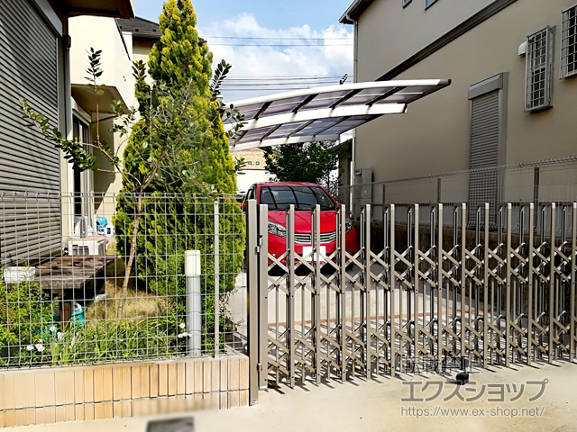 千葉県野田市ののフェンス・柵 イーネットフェンス1F型 自由柱施工 施工例