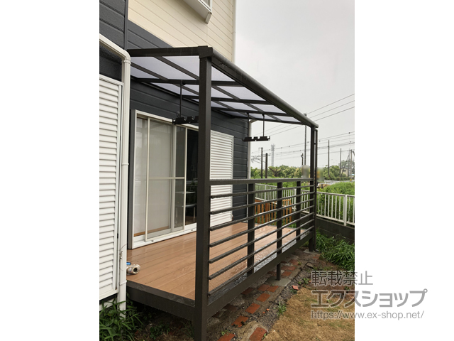 茨城県笠間市ののテラス囲い・サンルーム サニージュF型 オープン納まり 積雪〜20cm対応 施工例