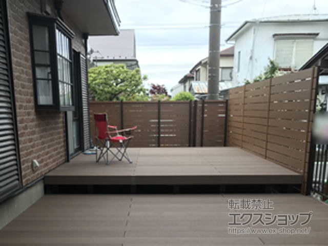 神奈川県横浜市ののフェンス・柵 マイティウッド ベーシック 横貼り13段 隙間10mm 施工例