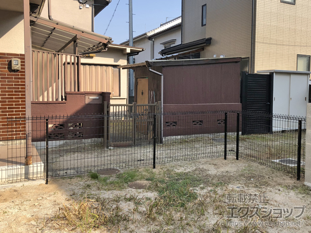 広島県広島市ののフェンス・柵 メッシュフェンス G10-R 自由柱 施工例