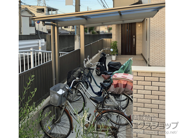 兵庫県尼崎市ののサイクルポート・駐輪場 フーゴFミニ (フラットスタイル) 積雪〜20cm対応 施工例