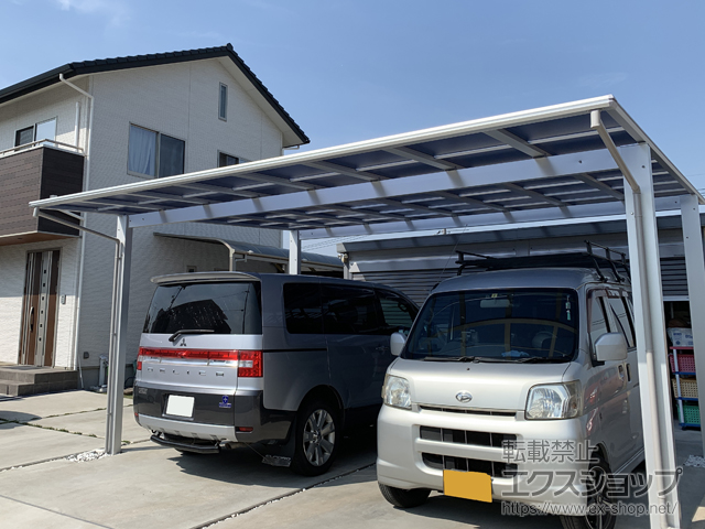 岡山県岡山市ののカーポート エフルージュ ツイン 積雪〜20cm対応 施工例