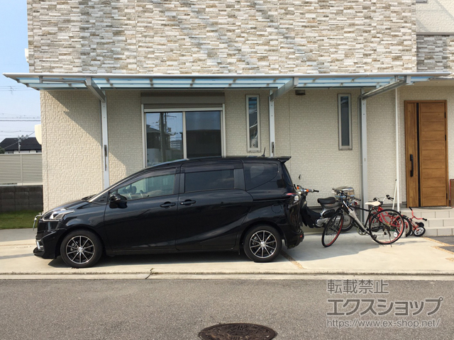 大阪府堺市ののカーポート ニューマイリッシュ 延長 逆勾配 前下がり 積雪〜20cm対応 施工例