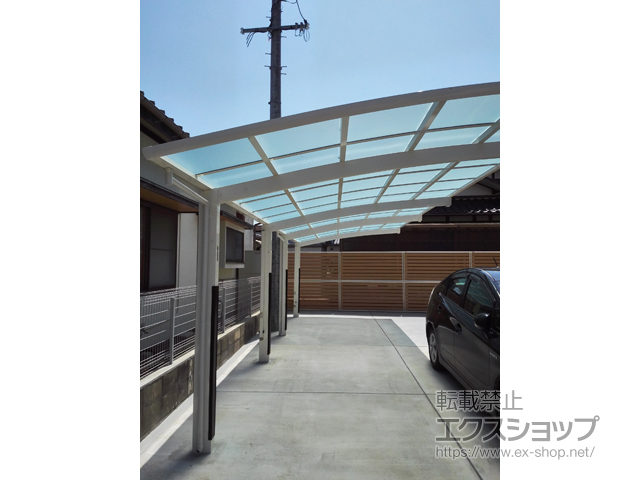 山口県宇部市ののカーポート レイナポートグラン 縦連棟　積雪〜20cm対応 施工例