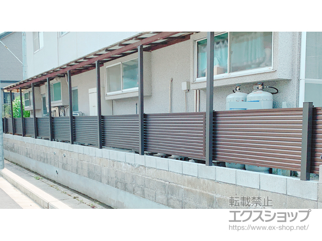 広島県広島市ののフェンス・柵 ミエーネフェンス 目隠しルーバータイプ 自由柱施工 ※柱無し 施工例