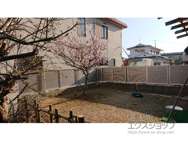 宮城県牡鹿郡女川町ののフェンス・柵 ミエーネフェンス 目隠しルーバータイプ 自由柱施工 施工例