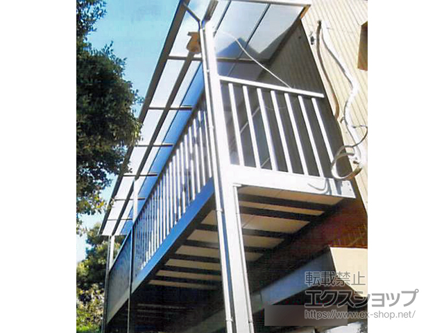 千葉県松戸市ののバルコニー・ベランダ屋根 スピーネ F型 ビューステージHスタイル屋根タイプ 連棟 積雪〜20cm対応 施工例