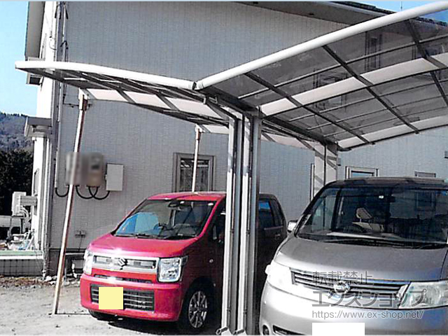 岩手県二戸市ののカーポート ネスカR (ラウンドスタイル) Y合掌 積雪〜20cm対応 施工例