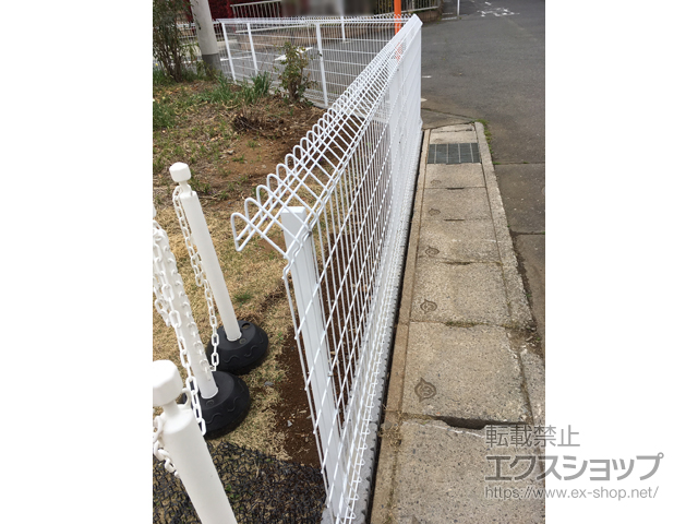 栃木県下野市ののフェンス・柵 メッシュフェンス G10-R 自由柱 施工例