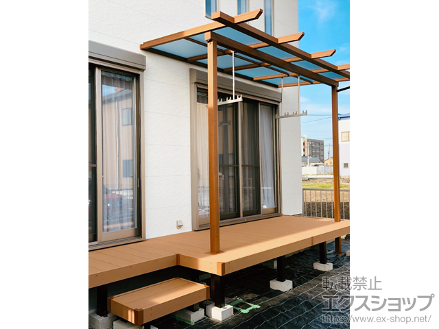 岐阜県岐阜市ののテラス屋根 サザンテラス (パーゴラ仕様) テラスタイプ 単体 積雪〜20cm対応 施工例