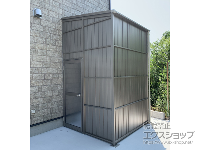 千葉県茂原市ののストックヤード オイトック アルミパネル囲い 両ドアタイプ 単体 積雪〜20cm対応 施工例