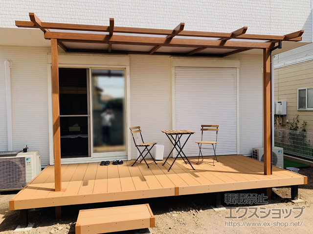 群馬県伊勢崎市ののテラス屋根 サザンテラス (パーゴラ仕様) テラスタイプ 単体 積雪〜20cm対応 施工例