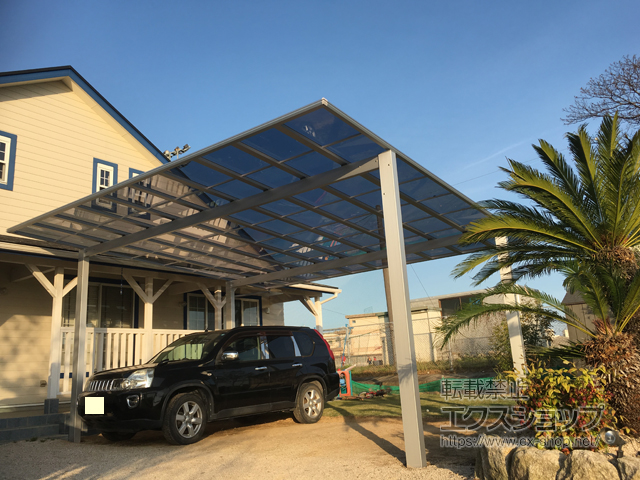 福岡県筑後市ののカーポート エフルージュ ツイン 積雪〜20cm対応 施工例