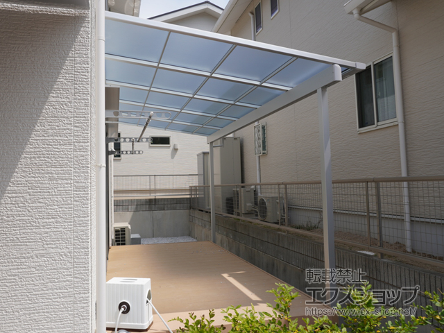 山口県下関市ののテラス屋根 スピーネ F型 テラスタイプ 単体 積雪〜20cm対応 施工例