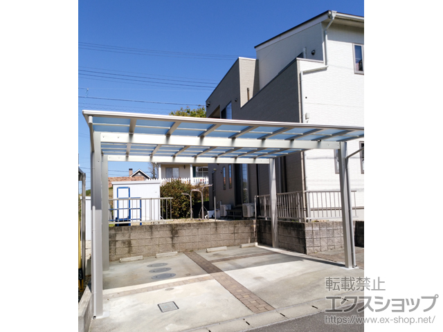 三重県津市ののカーポート エフルージュ ツイン 積雪〜20cm対応 施工例