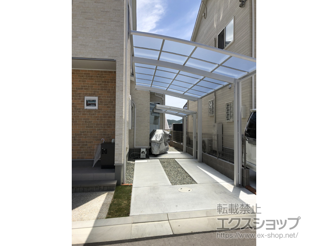 兵庫県川西市ののカーポート、サイクルポート・駐輪場 ネスカR (ラウンドスタイル) 積雪〜20cm対応 施工例